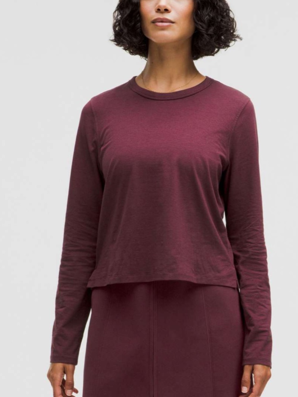 Lululemon Classic-Fit Cotton-Blend Long-Sleeve Shirt Sz 8 Garnet